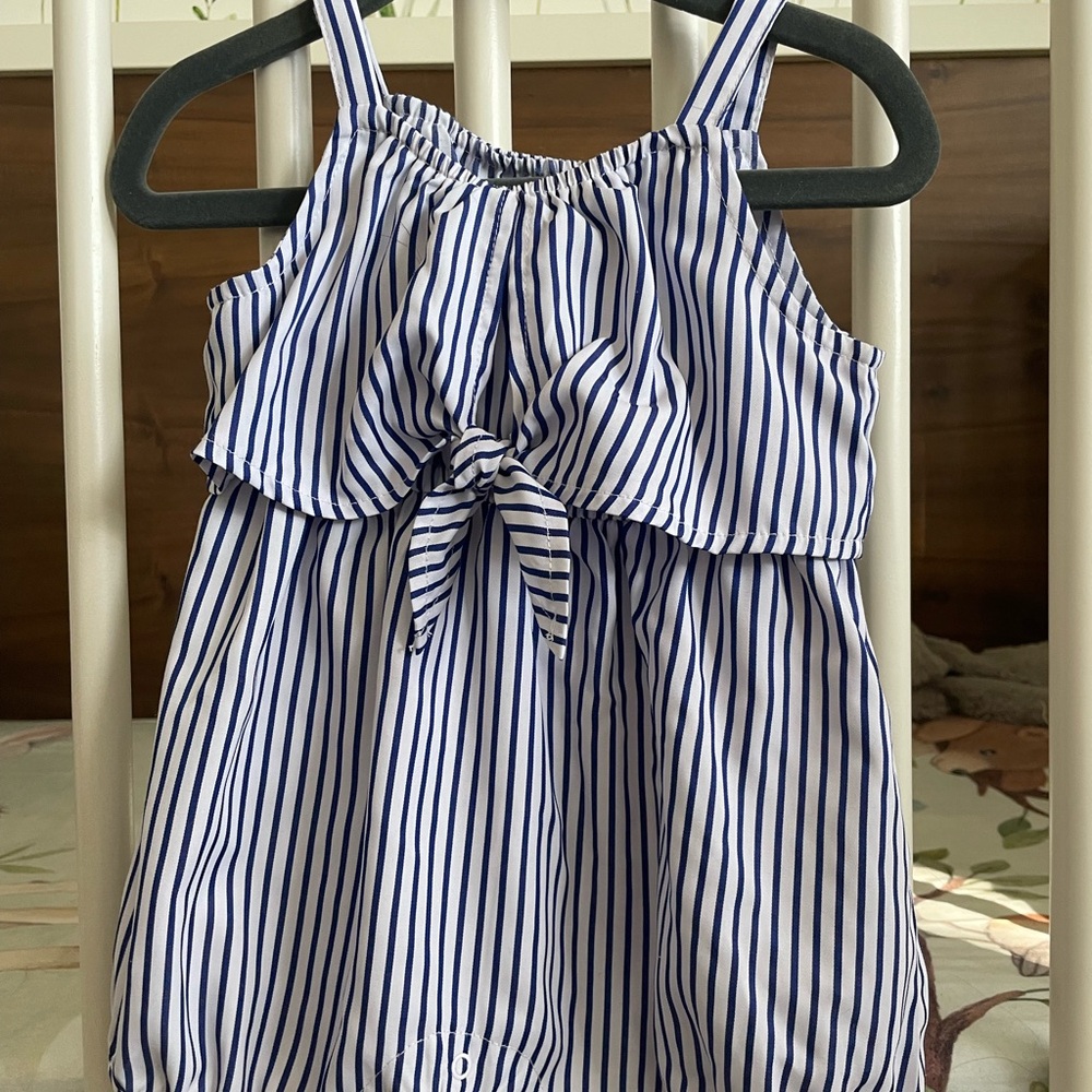 Habitual Blue and White Striped Romper
